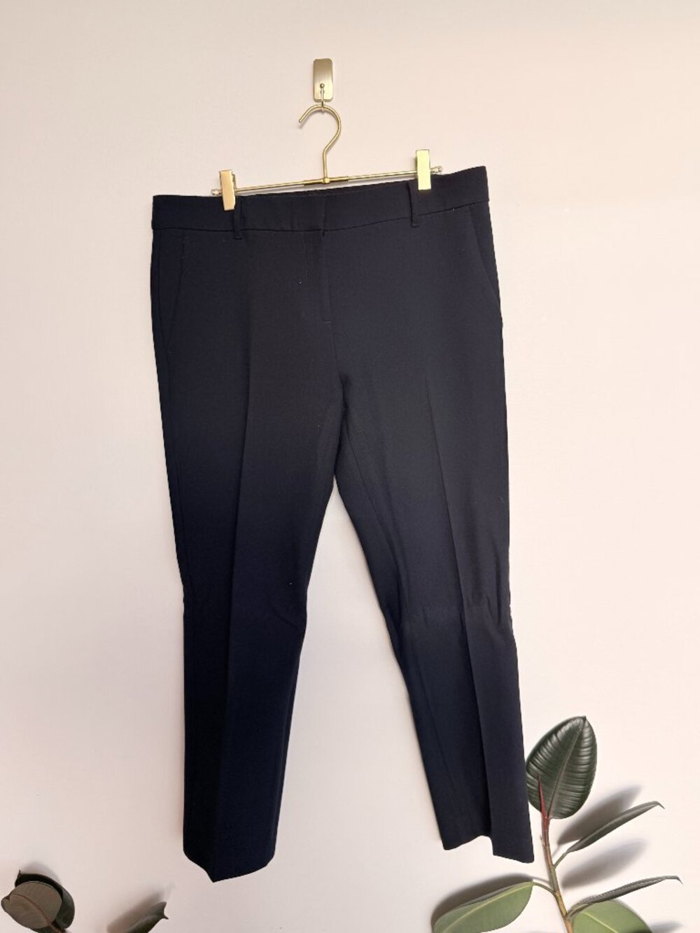 Ann Taylor Devin Fit Navy Dress Pants Size 8 Straight Leg Trouser Career Lined